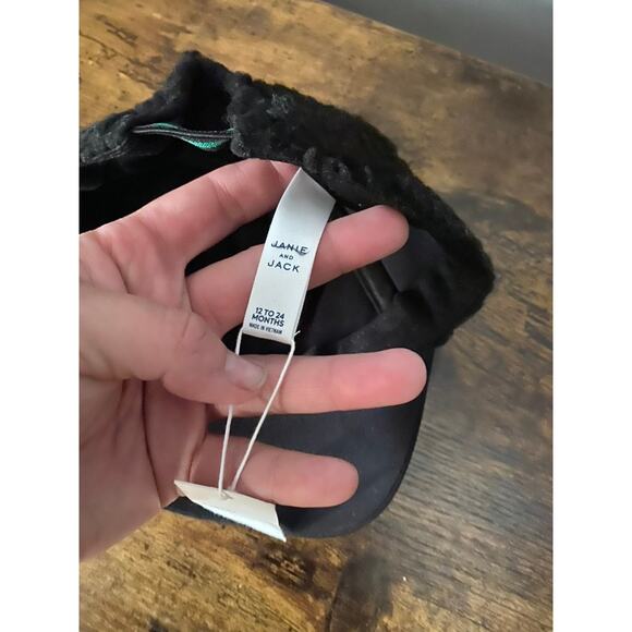 Janie and Jack Black Sherpa Baseball Hat | New | 12-24 Months - Picture 4 of 5